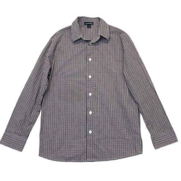 Plaid Button Down Oxford Shirt Size 14 red black white - Picture 1 of 8